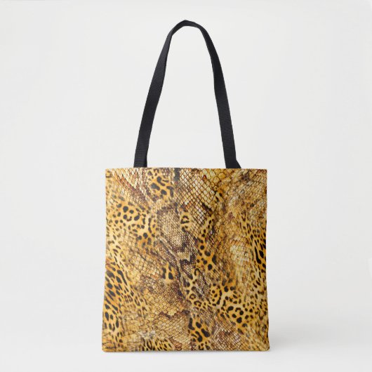 Tote Bag Motif léopard et serpent (Devant)