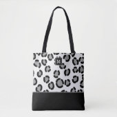 Tote Bag Motif Léopard gris et noir avec Monogramme (Devant)