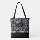 Tote Bag Motif Léopard gris monogramme (Dos)