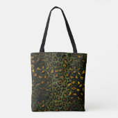 Tote Bag Motif léopard guépard vert jungle jaune (Dos)