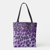 Tote Bag Motif Leopard noir violet design d'impression (Dos)
