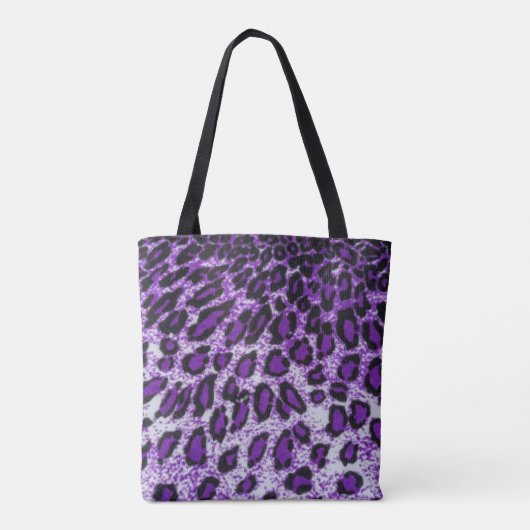 Tote Bag Motif Leopard noir violet design d'impression (Dos)