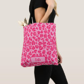 Tote Bag Motif léopard rose chaud (De près)