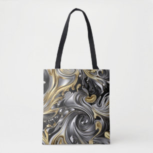 Tote Bag Motif liquide métallique
