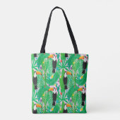 Tote Bag Motif lumineux tropical transparent dessiné à la m (Dos)