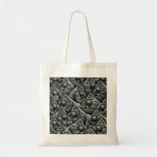 Tote Bag Motif majestueux de gorille en gris charbon