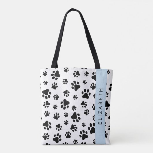 Tote Bag Motif mâle, Patrouilles de chien, Noir et Blanc, V (Dos)