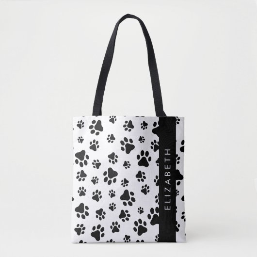 Tote Bag Motif mâle, Patrouilles de chien, Noir et Blanc, V (Devant)