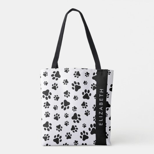 Tote Bag Motif mâle, Patrouilles de chien, Noir et Blanc, V (Dos)