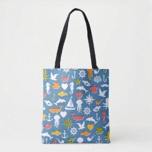 Tote Bag Motif marin de symboles
