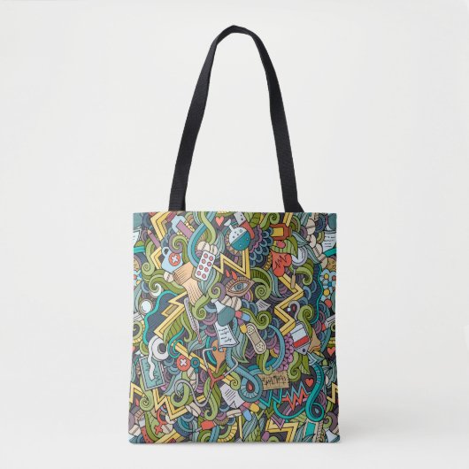 Tote Bag Motif Médicale d'icône d'art abstrait (Devant)