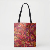 Tote bag motif mehndi mandala orange (Devant)