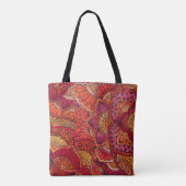 Tote bag motif mehndi mandala orange (Dos)
