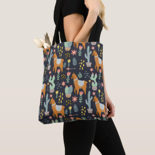 Tote Bag Motif mignon d'alpaga