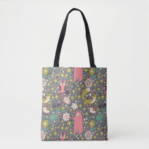 Tote Bag Motif mignon d'animaux de forêt