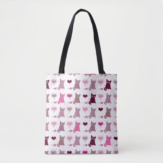 Tote Bag Motif mignon de filles de chaton (Devant)