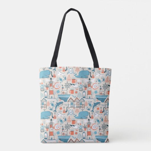 Tote Bag Motif mignon de griffonnage de la Mer du Nord (Dos)