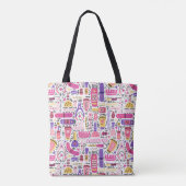 Tote Bag Motif mignon de manucure de griffonnage (Dos)