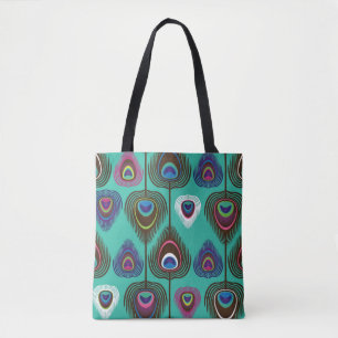 Tote Bag motif mignon de plume de paon