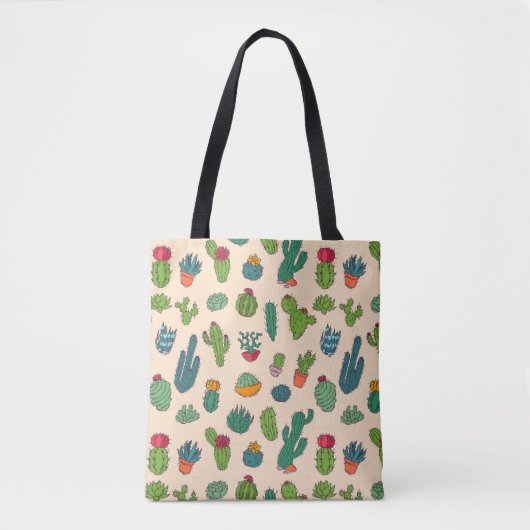 Tote Bag Motif mignon de position de cactus (Devant)