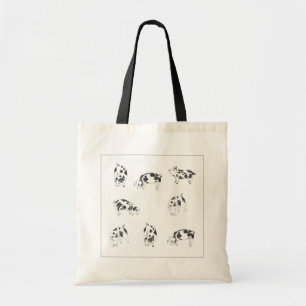 Tote Bag Motif Minimaliste de Cottagecore Vintage au Cochon
