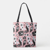 Tote Bag Motif moderne abstrait d'oeil et de lèvres (Dos)