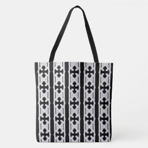 Tote Bag Motif moderne argent et noir