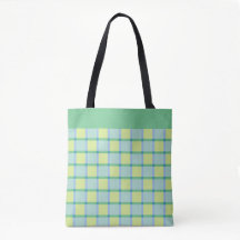 Motif Moderne Damier Bleu Vert Citron
