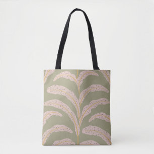 Tote Bag Motif Moderne de Feuille de Palmier Tropical Sage