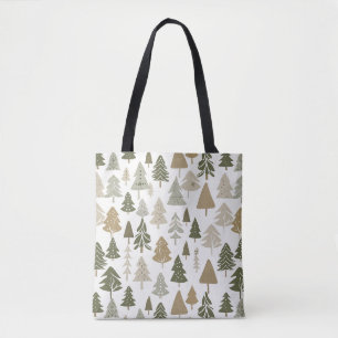 Tote Bag Motif moderne des arbres de Noël