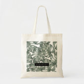 Tote Bag Motif Moderne d'Oasis aux Feuilles en Aquarelle Tr (Devant)