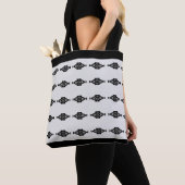 Tote Bag Motif moderne noir et presque blanc (De près)