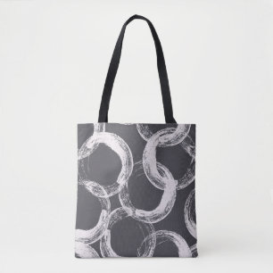 Tote Bag Motif monochrome transparent avec cercles