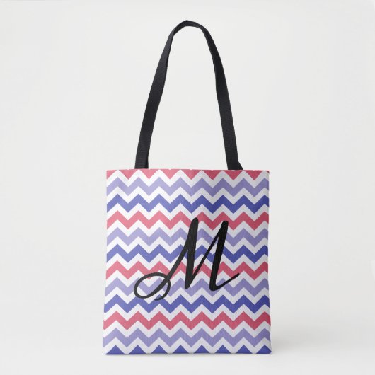 Tote Bag Motif Monogram Chevron (Devant)