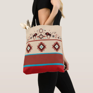 Tote Bag Motif monogramme influencé par les Amérindiens mod