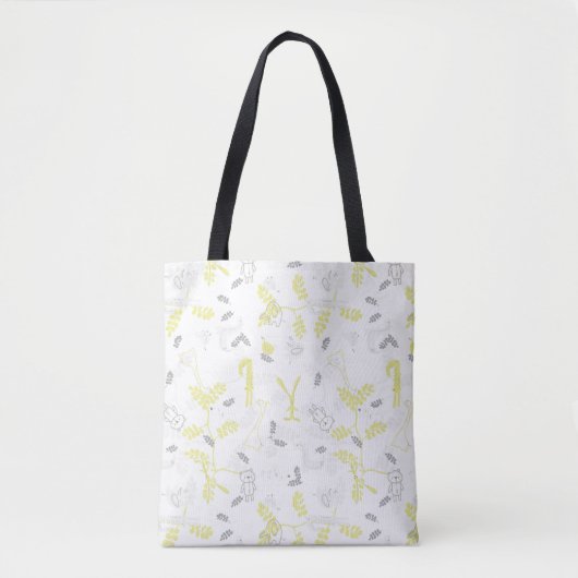 Tote Bag motif montrant les animaux 2 de bébé (Devant)