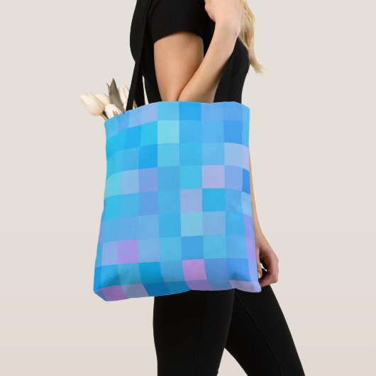 Tote Bag Motif mosaïque Abstrait multicolore (De près)