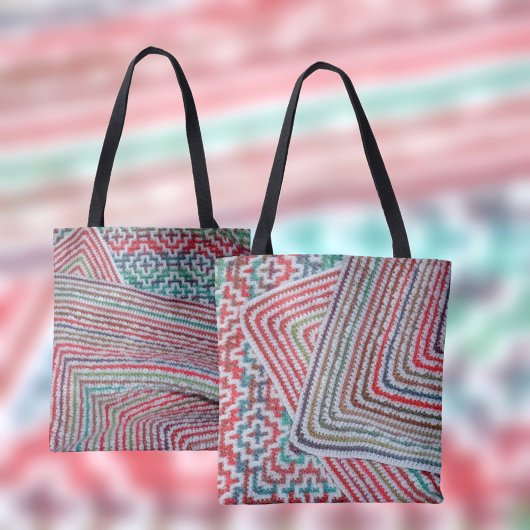 Tote Bag Motif multicolore Crochet
