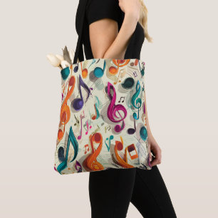 Tote Bag Motif musical coloré