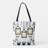 Tote Bag Motif naturel des oiseaux Plante verts (Dos)