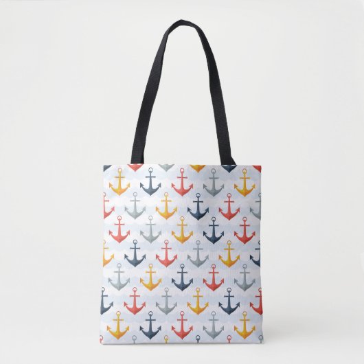 Tote Bag Motif nautique avec des Ancres (Devant)