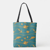 Tote Bag Motif nautique d'or (Dos)