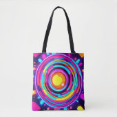 Tote Bag Motif Neon Circle Vortex (Devant)
