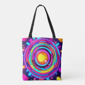 Tote Bag Motif Neon Circle Vortex (Dos)