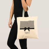 Tote Bag Motif noir à mâchoires et points (Devant (produit))