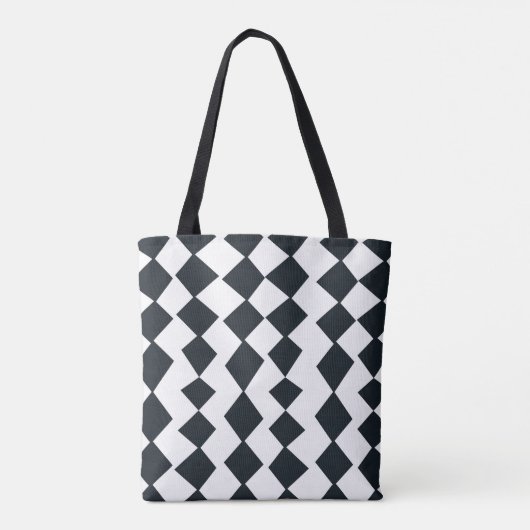 Tote Bag Motif noir et blanc de harlequin (Dos)