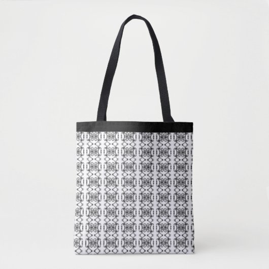 Tote Bag Motif noir et blanc moderne (Devant)