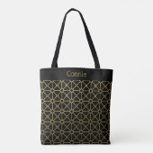 Tote Bag Motif noir et or chic personnalisé (Dos)
