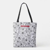 Tote Bag Motif noir floral et nom rouge (Dos)
