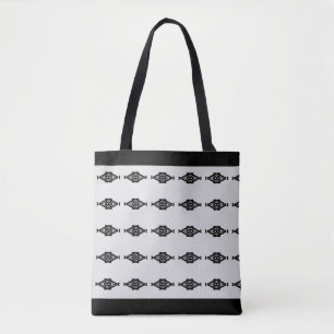 Tote Bag Motif noir moderne et presque blanc